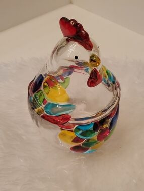 Colorful Gourmet Kitchen Rooster Glass Jar